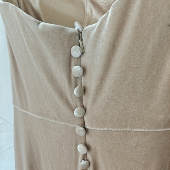 Reveley Quinn Velvet Maxi Strapless Dress In Gold Champagne Size 2 Women's - Picture 10 of 13